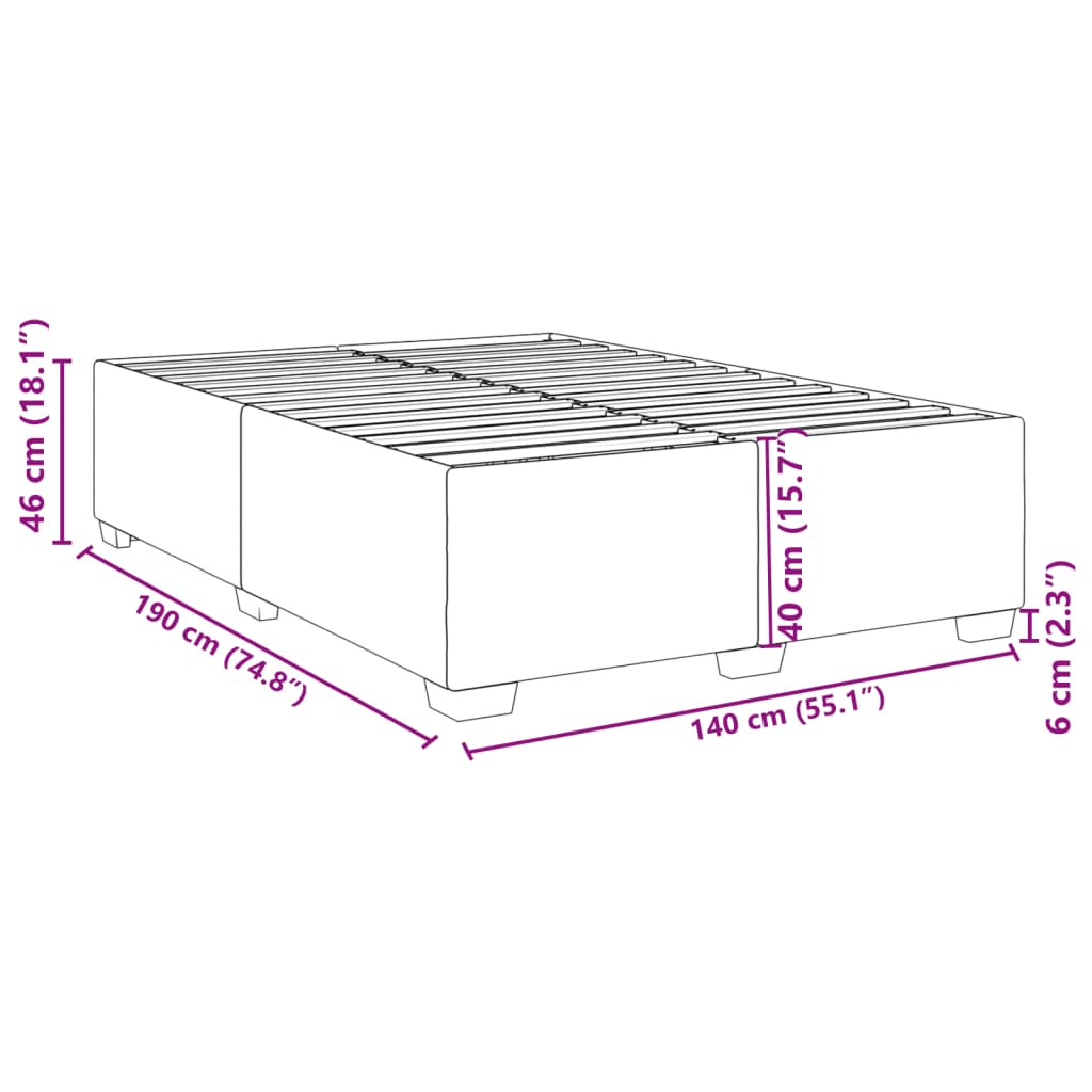 vidaXL Estructura de cama sin colchón cuero sintético negro 140x190 cm