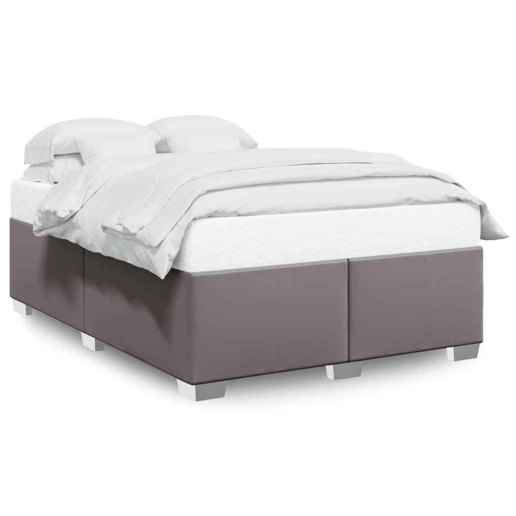 vidaXL Estructura de cama sin colchón cuero sintético gris 140x190 cm