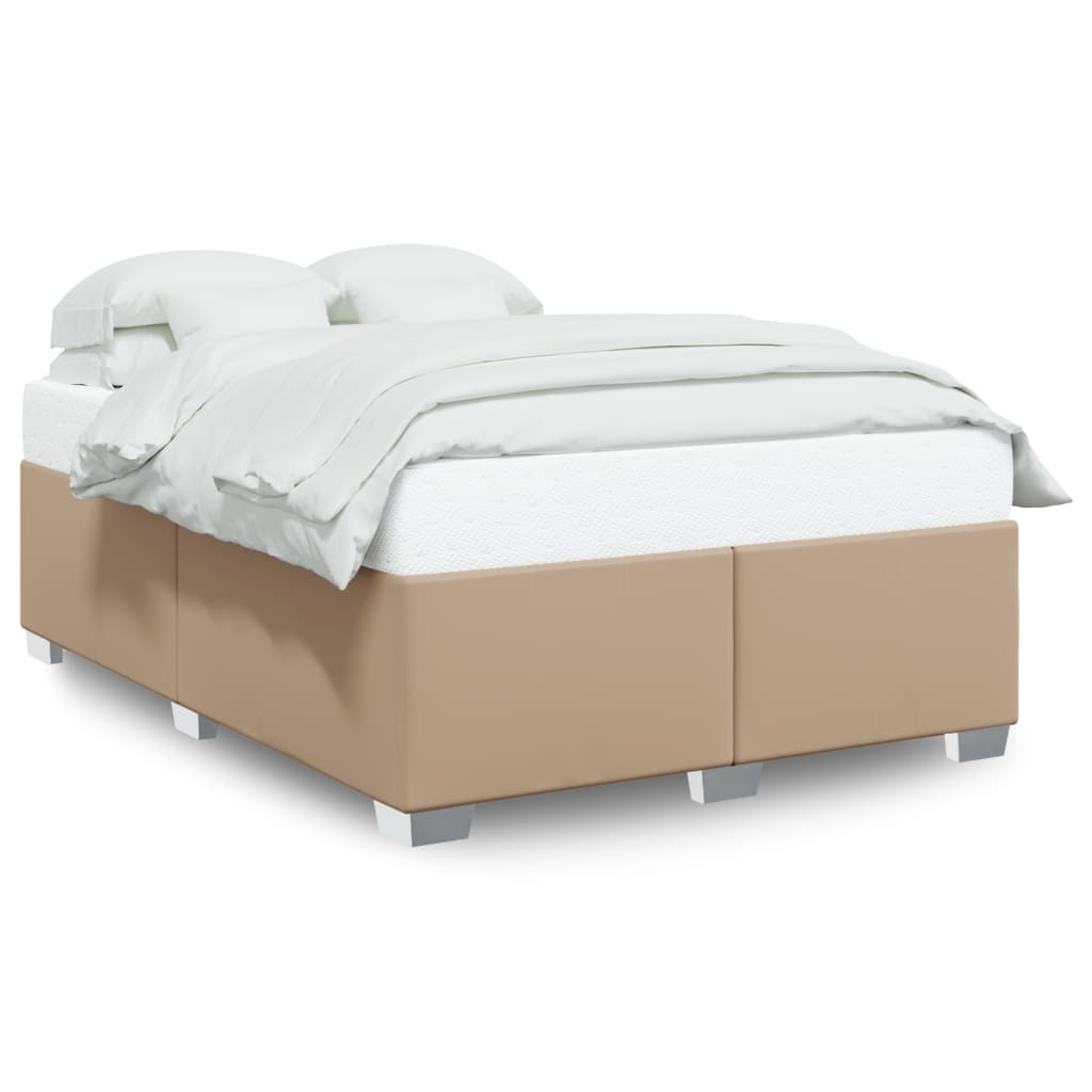 vidaXL Estructura cama sin colchón cuero sintético capuchino 140x190cm