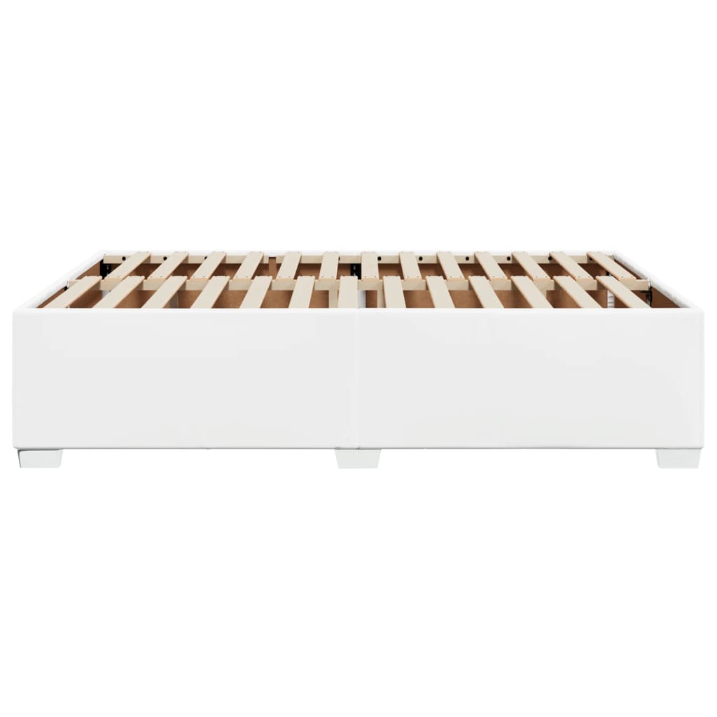 vidaXL Estructura de cama sin colchón cuero sintético blanco 140x200cm