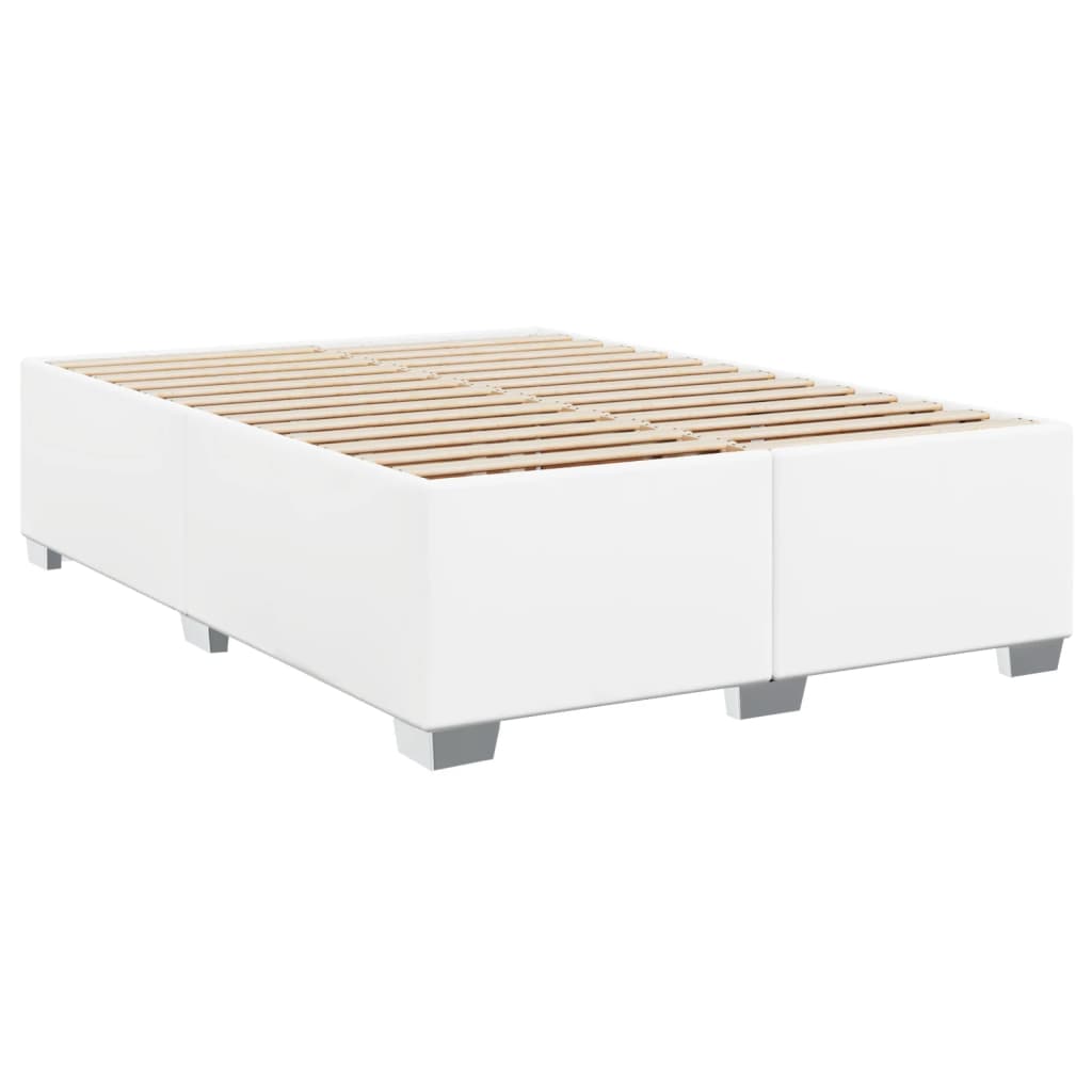 vidaXL Estructura de cama sin colchón cuero sintético blanco 140x200cm