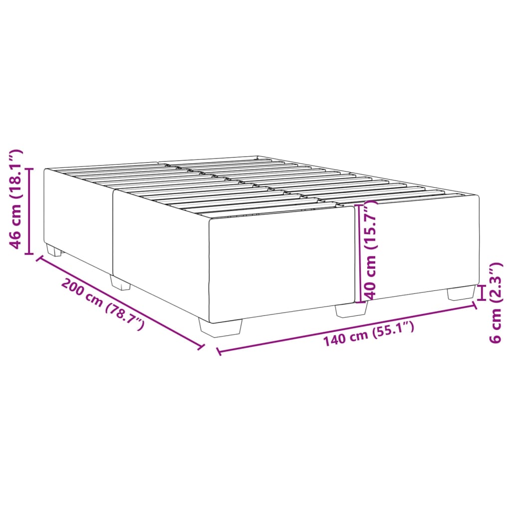 vidaXL Estructura de cama sin colchón cuero sintético blanco 140x200cm