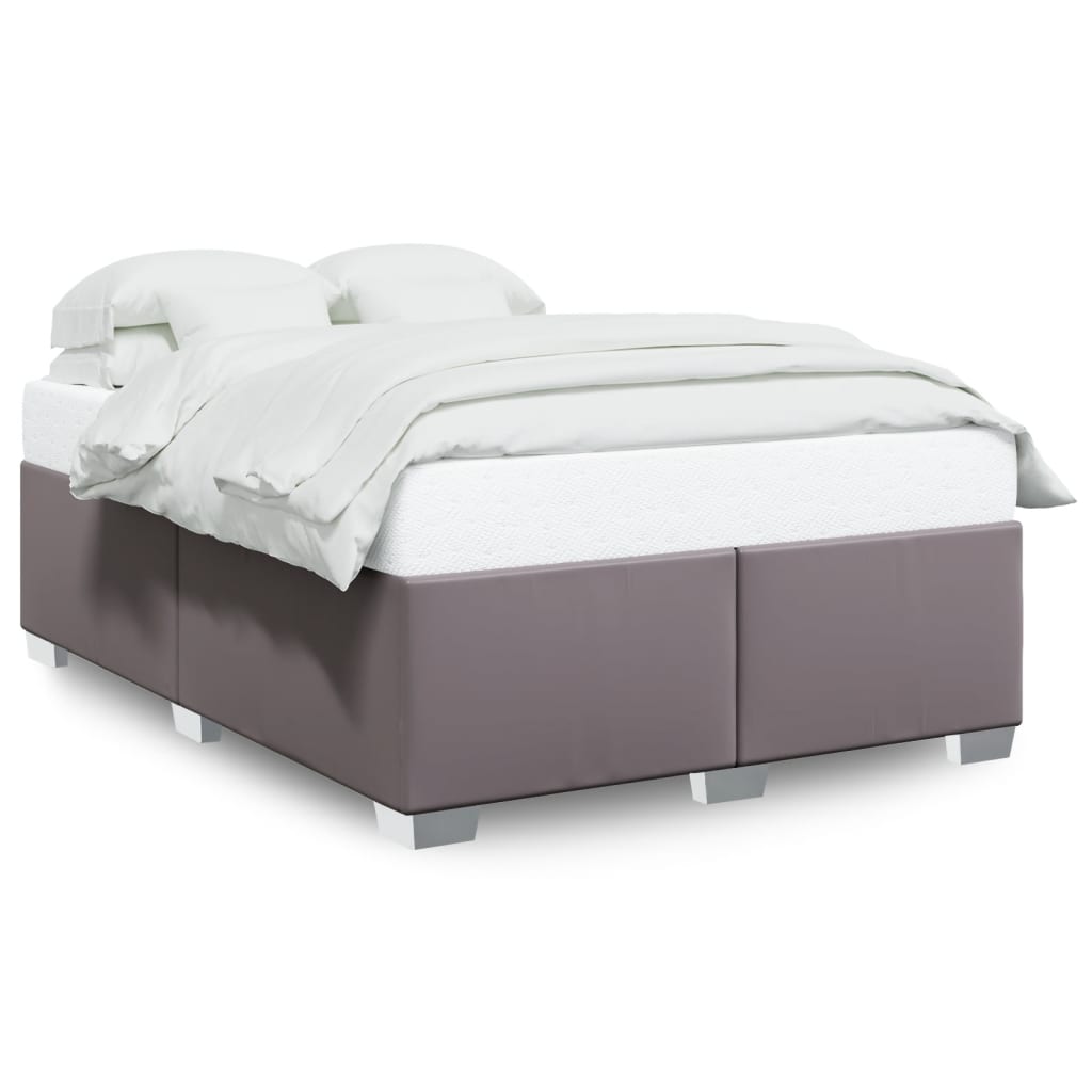 vidaXL Estructura de cama sin colchón cuero sintético gris 140x200 cm