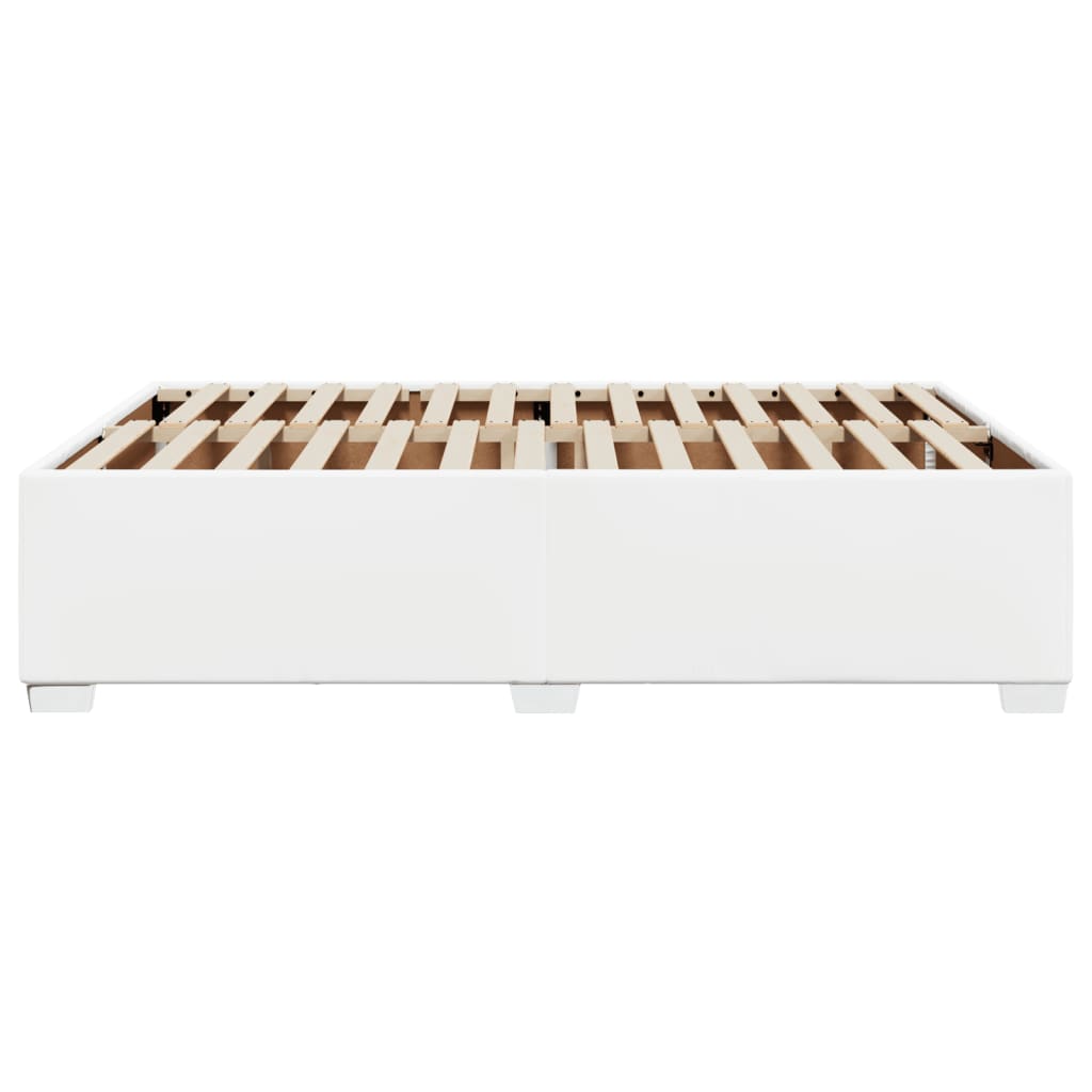 vidaXL Estructura de cama sin colchón cuero sintético blanco 160x200cm