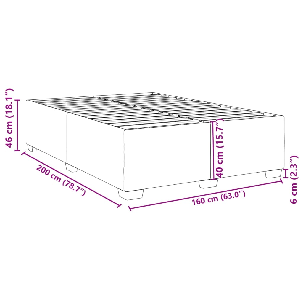 vidaXL Estructura de cama sin colchón cuero sintético blanco 160x200cm