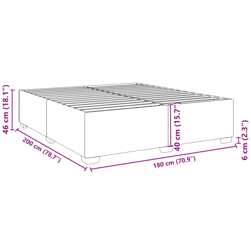 vidaXL Estructura de cama sin colchón cuero sintético negro 180x200 cm