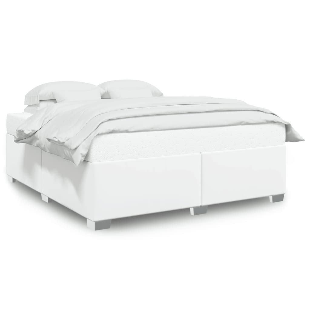 vidaXL Estructura de cama sin colchón cuero sintético blanco 180x200cm