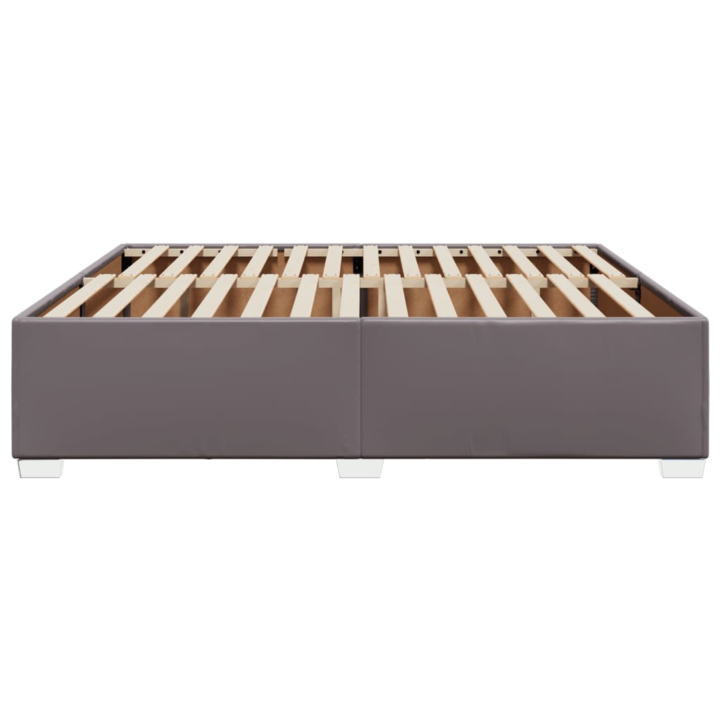 vidaXL Estructura de cama sin colchón cuero sintético gris 180x200 cm