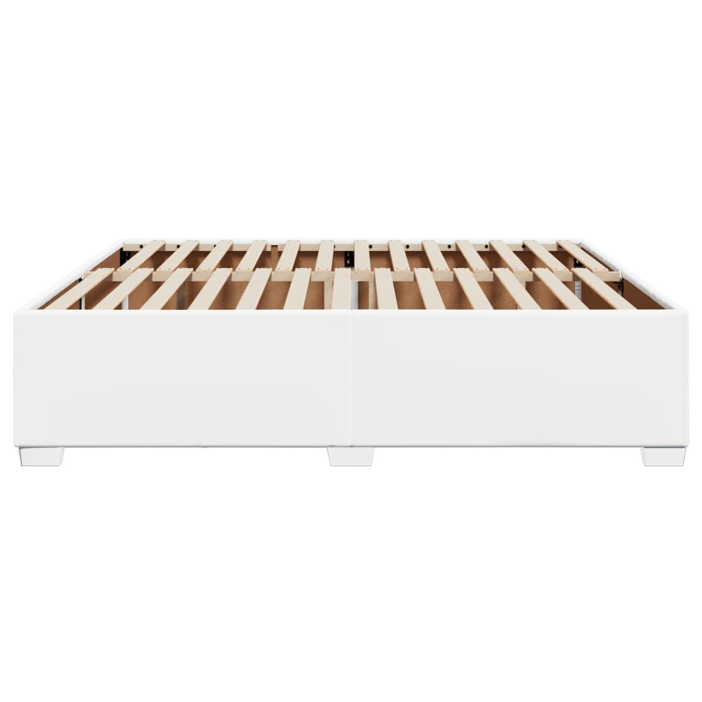 vidaXL Estructura de cama sin colchón cuero sintético blanco 200x200cm