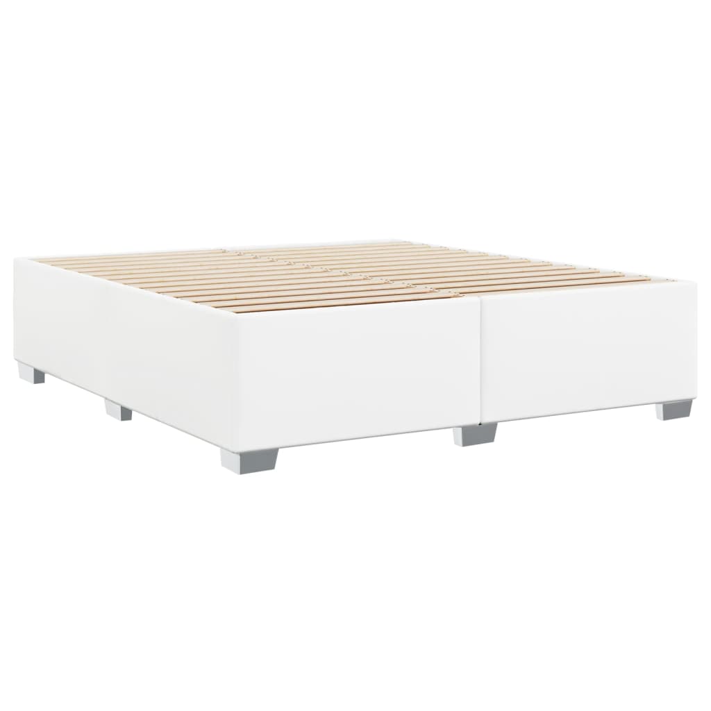 vidaXL Estructura de cama sin colchón cuero sintético blanco 200x200cm