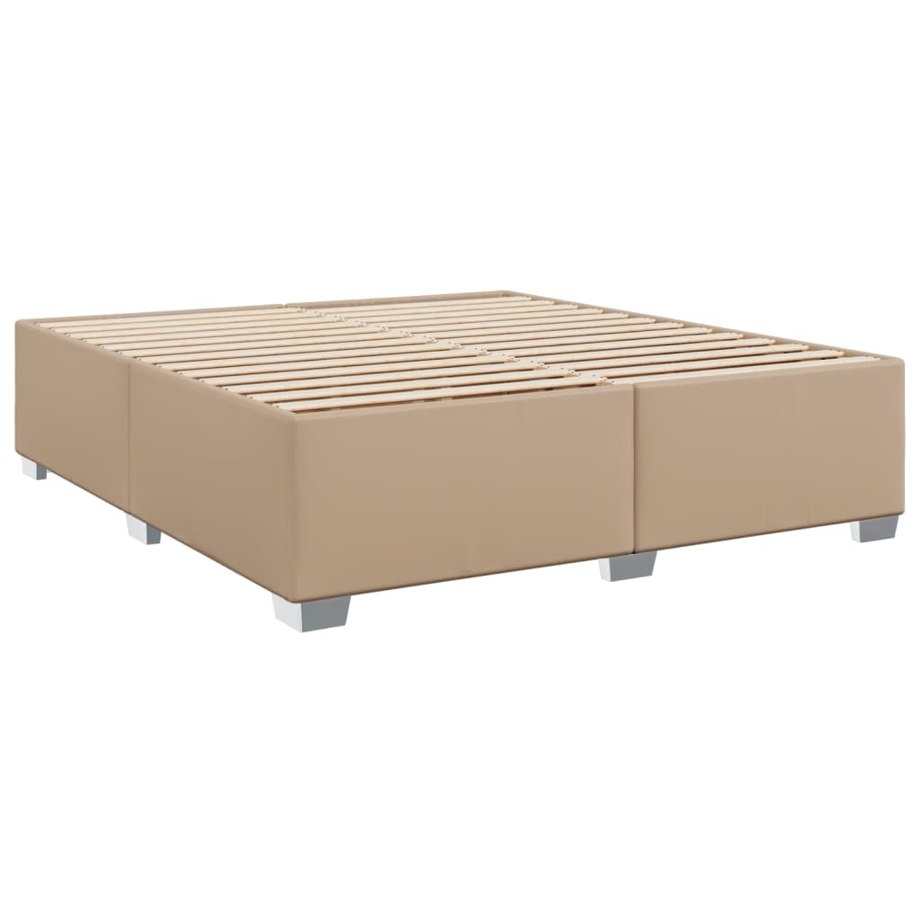 vidaXL Estructura cama sin colchón cuero sintético capuchino 200x200cm