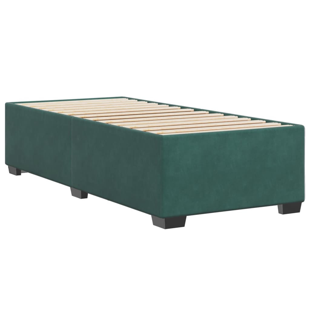 vidaXL Estructura de cama sin colchón terciopelo verde oscuro 90x200cm