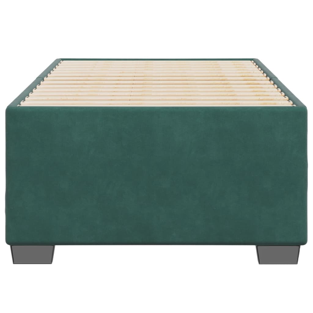 vidaXL Estructura de cama sin colchón terciopelo verde oscuro 90x200cm