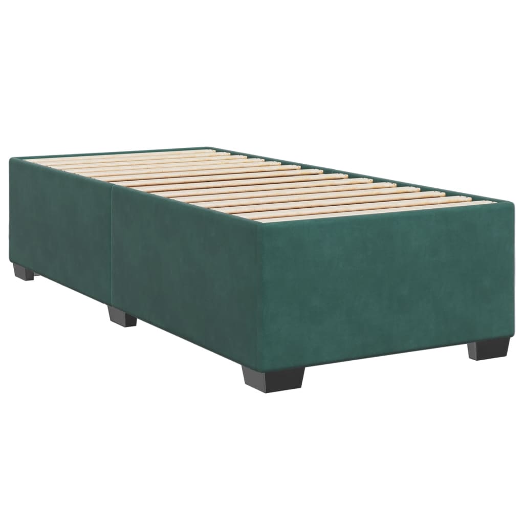 vidaXL Estructura de cama sin colchón terciopelo verde oscuro 90x200cm