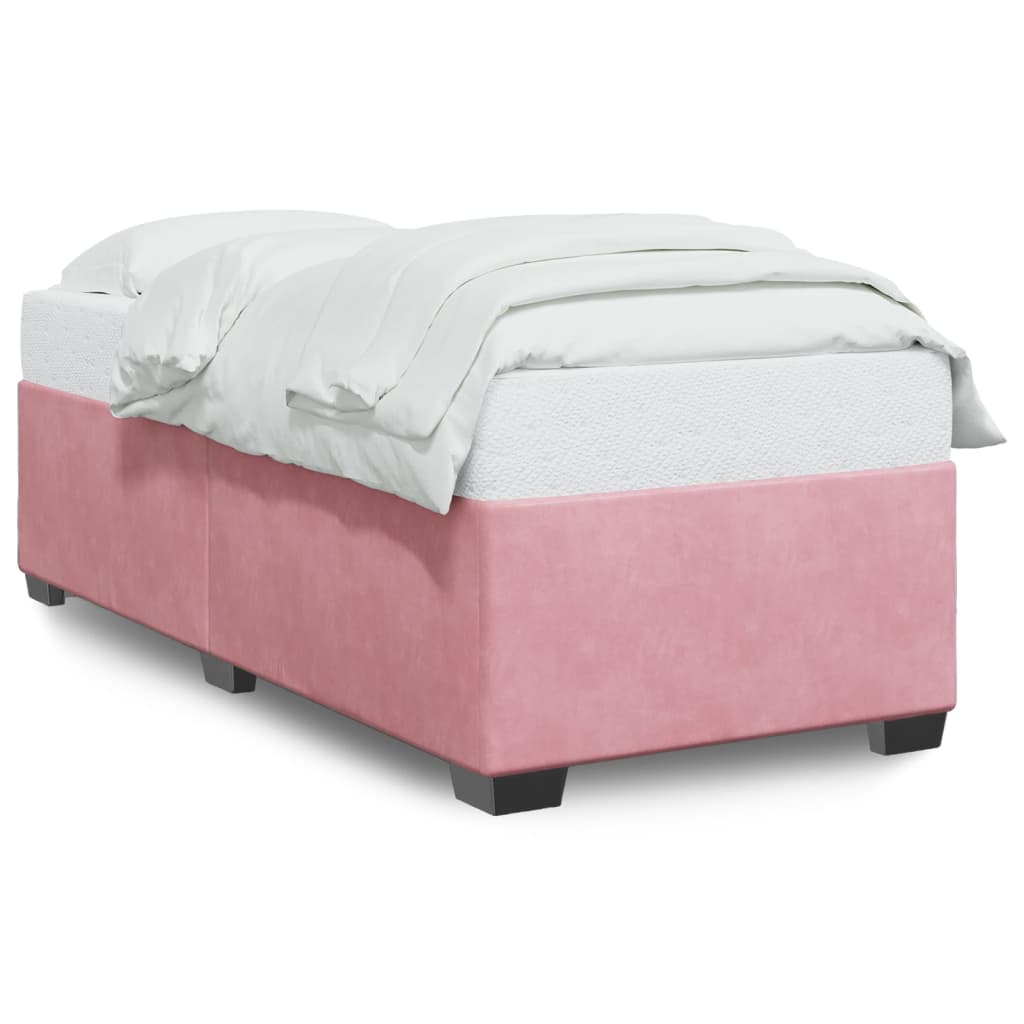 vidaXL Estructura de cama sin colchón terciopelo rosa 90x200 cm