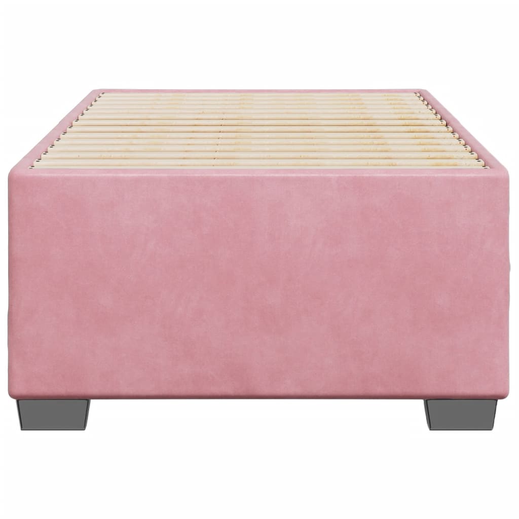 vidaXL Estructura de cama sin colchón terciopelo rosa 90x200 cm