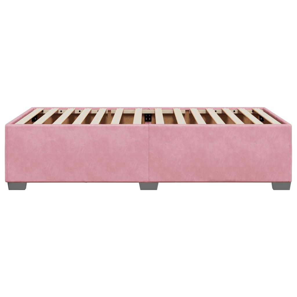 vidaXL Estructura de cama sin colchón terciopelo rosa 90x200 cm