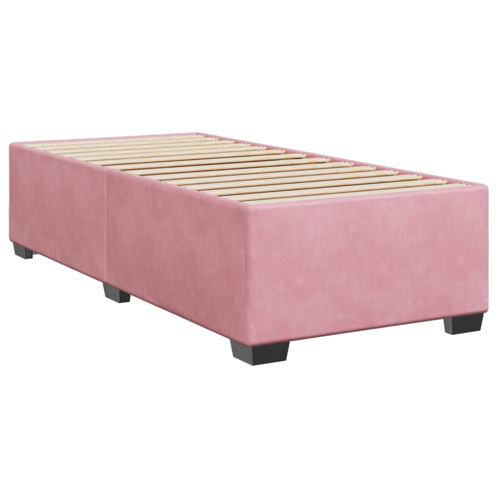 vidaXL Estructura de cama sin colchón terciopelo rosa 90x200 cm