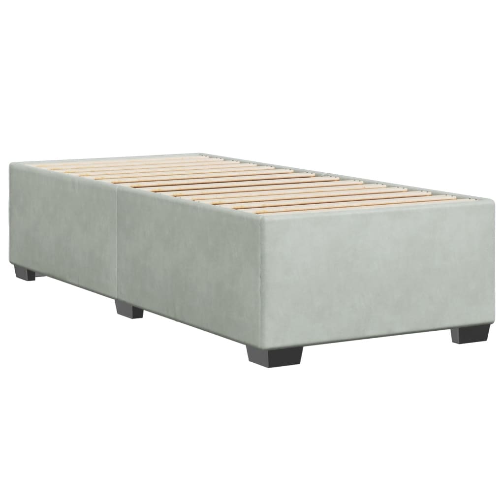 vidaXL Estructura de cama sin colchón terciopelo gris claro 100x200 cm