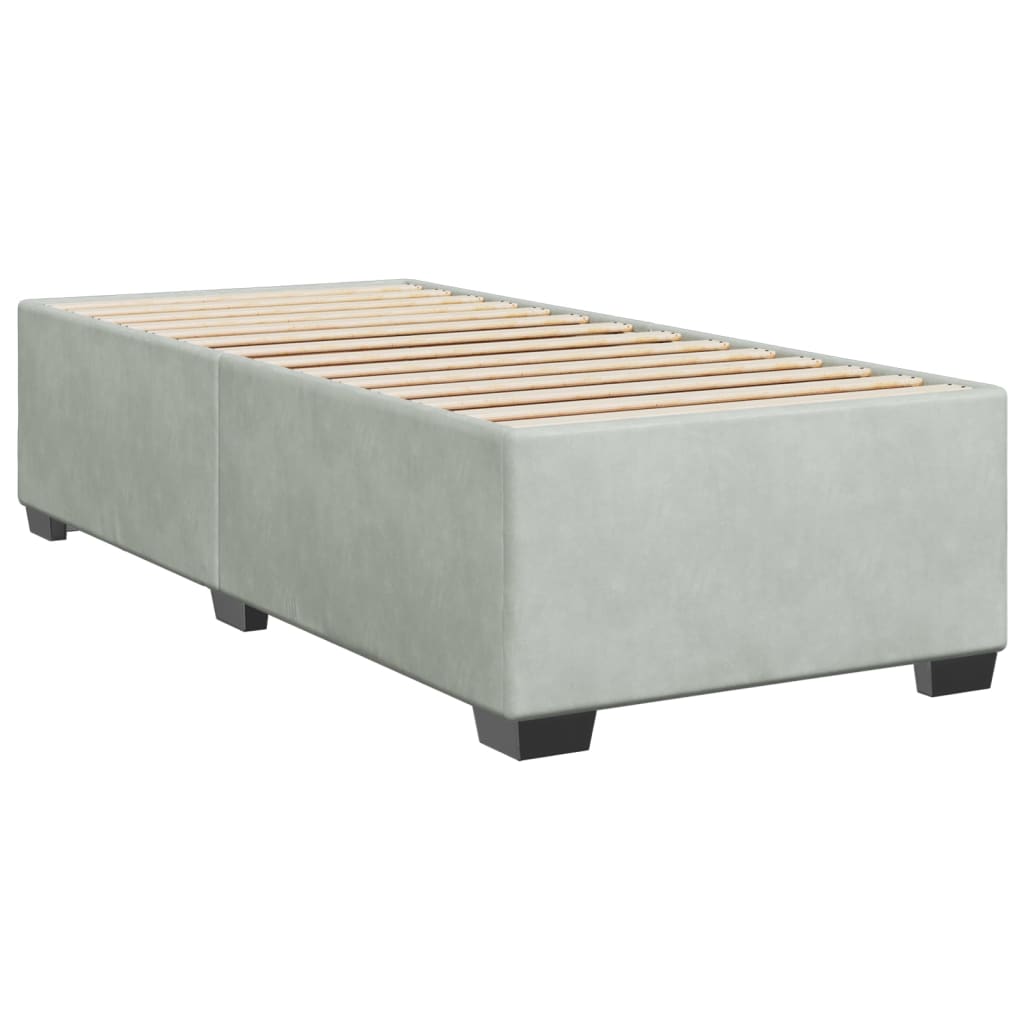 vidaXL Estructura de cama sin colchón terciopelo gris claro 100x200 cm