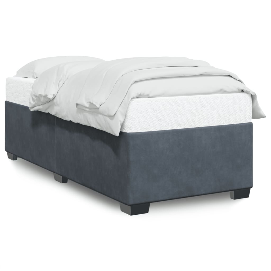 vidaXL Estructura de cama sin colchón terciopelo gris oscuro 100x200cm