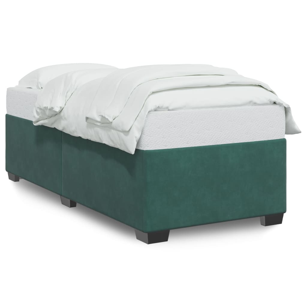 vidaXL Estructura cama sin colchón terciopelo verde oscuro 100x200 cm