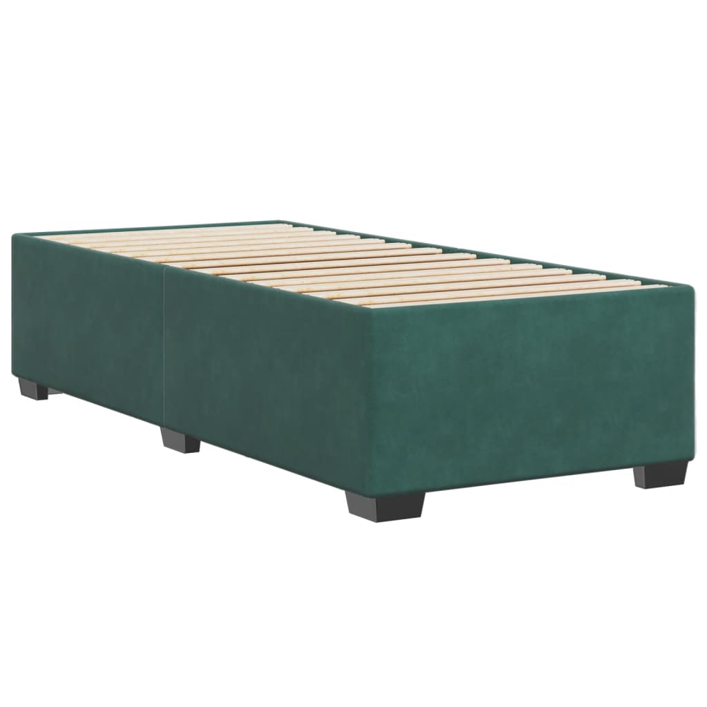 vidaXL Estructura cama sin colchón terciopelo verde oscuro 100x200 cm