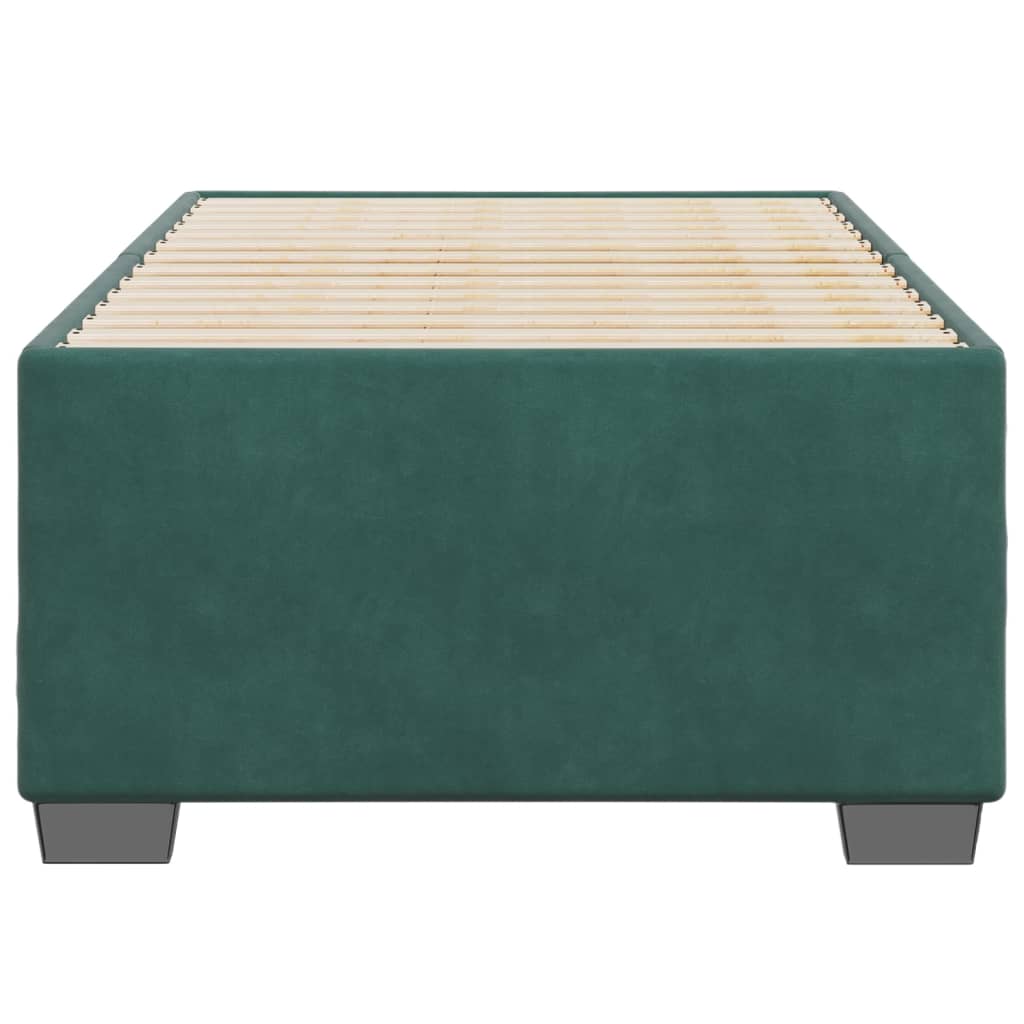 vidaXL Estructura cama sin colchón terciopelo verde oscuro 100x200 cm