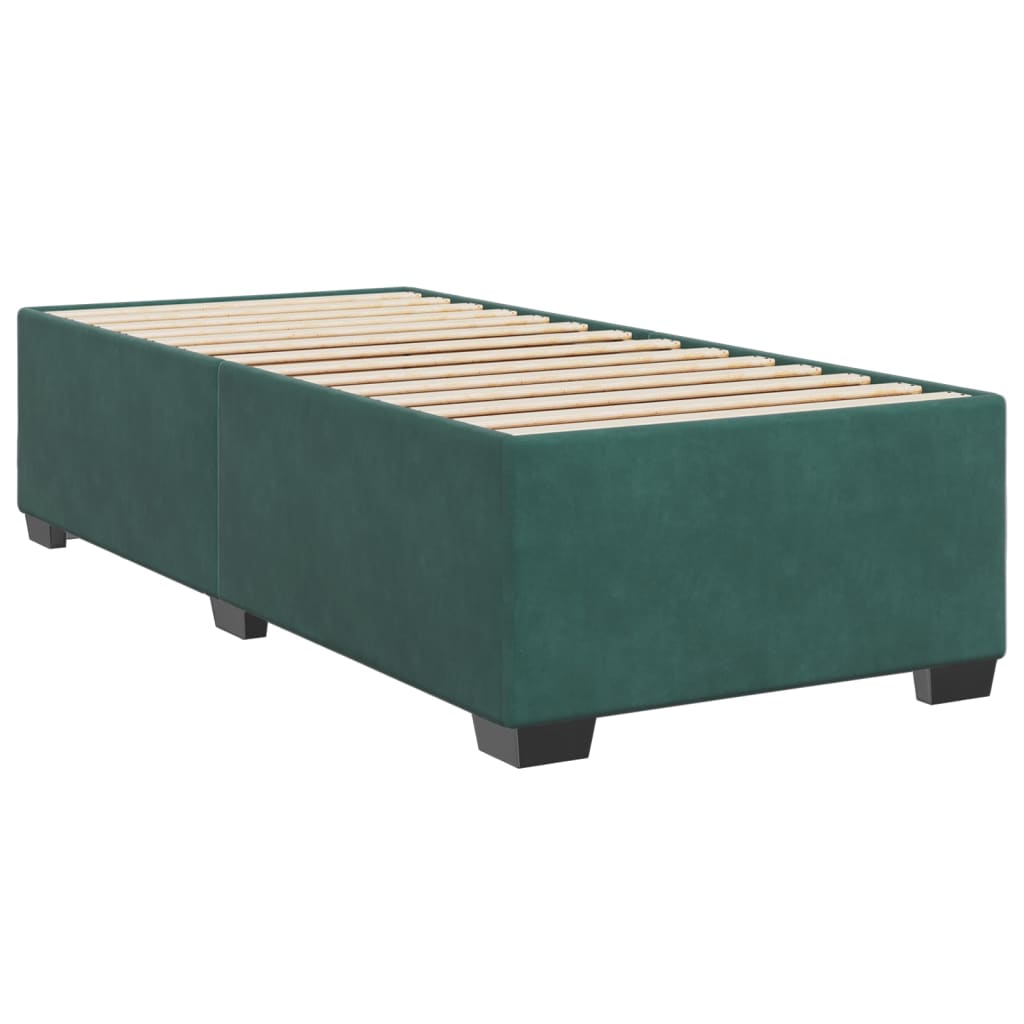 vidaXL Estructura cama sin colchón terciopelo verde oscuro 100x200 cm