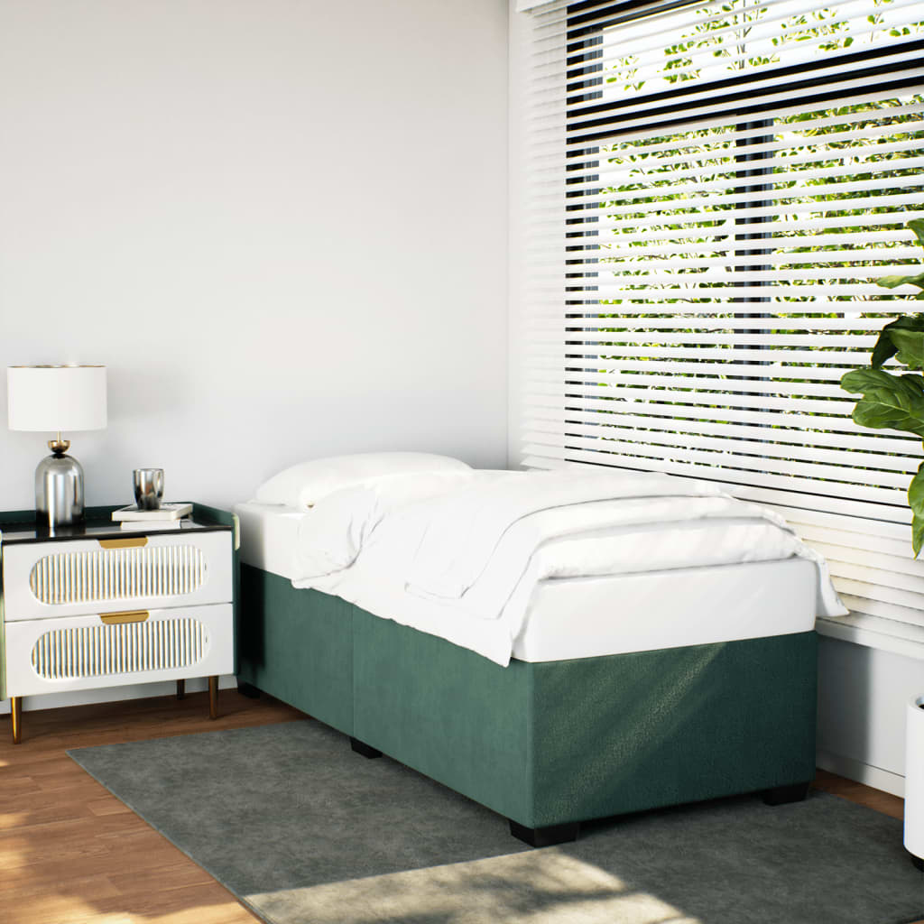 vidaXL Estructura cama sin colchón terciopelo verde oscuro 100x200 cm