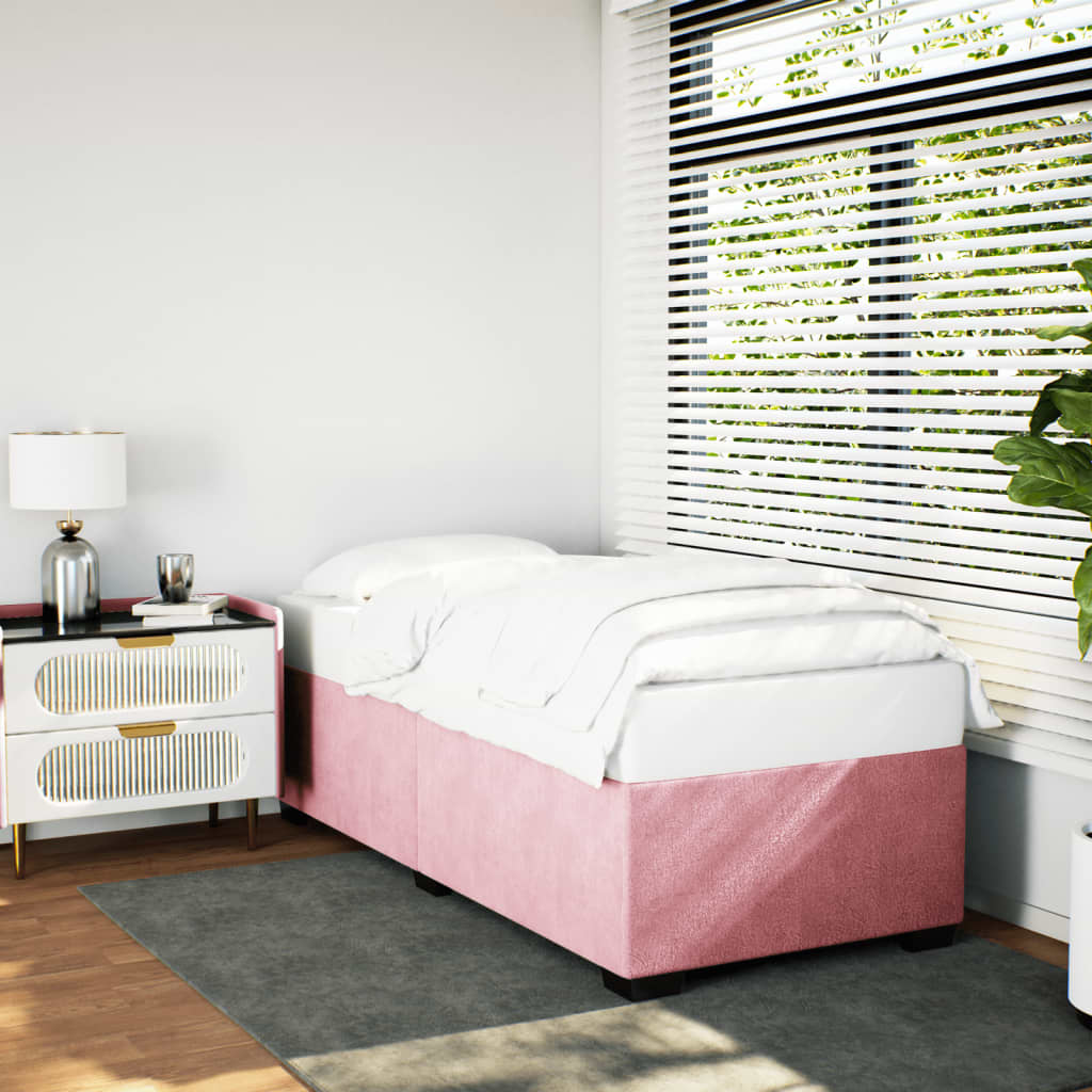 vidaXL Estructura de cama sin colchón terciopelo rosa 100x200 cm