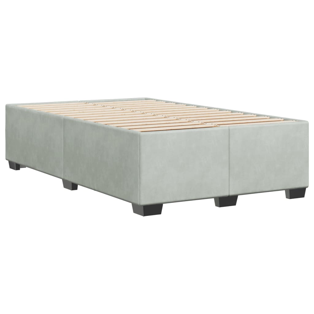 vidaXL Estructura de cama sin colchón terciopelo gris claro 120x200 cm