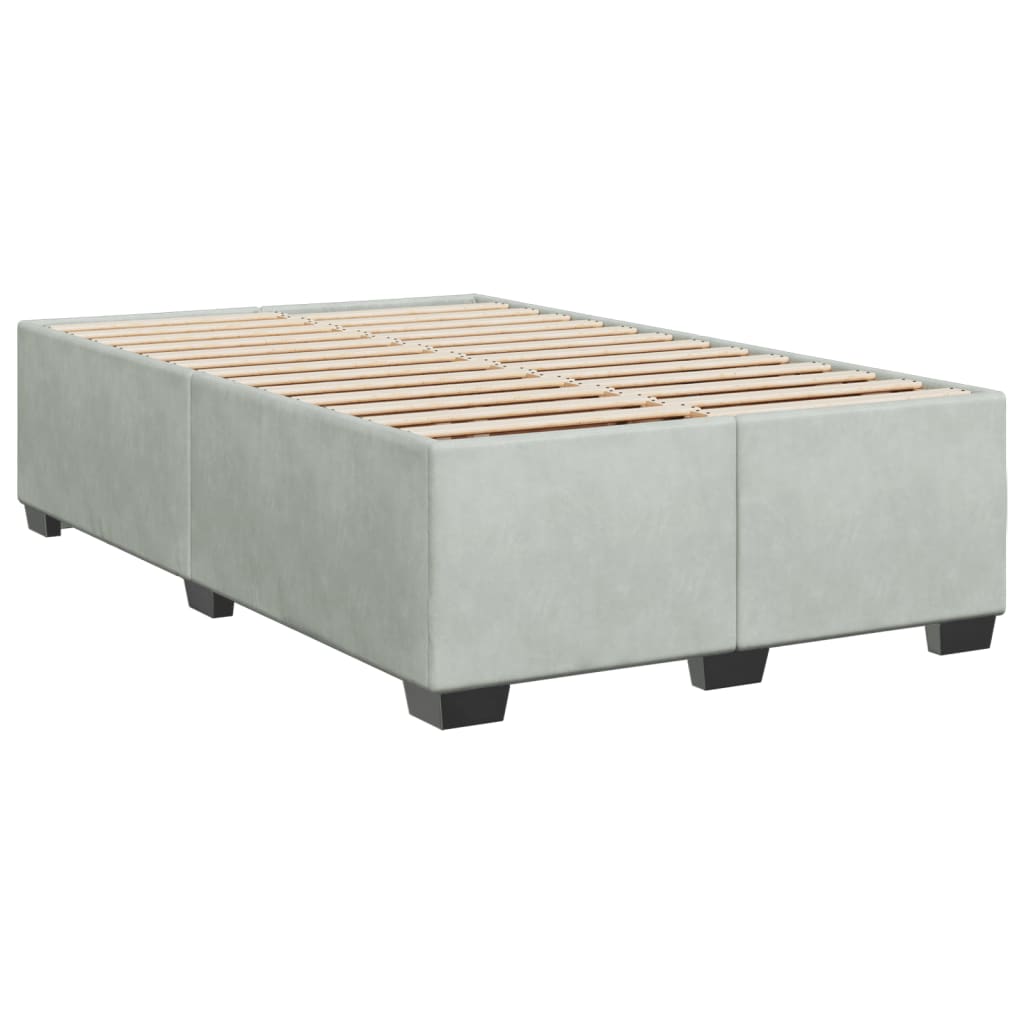 vidaXL Estructura de cama sin colchón terciopelo gris claro 120x200 cm