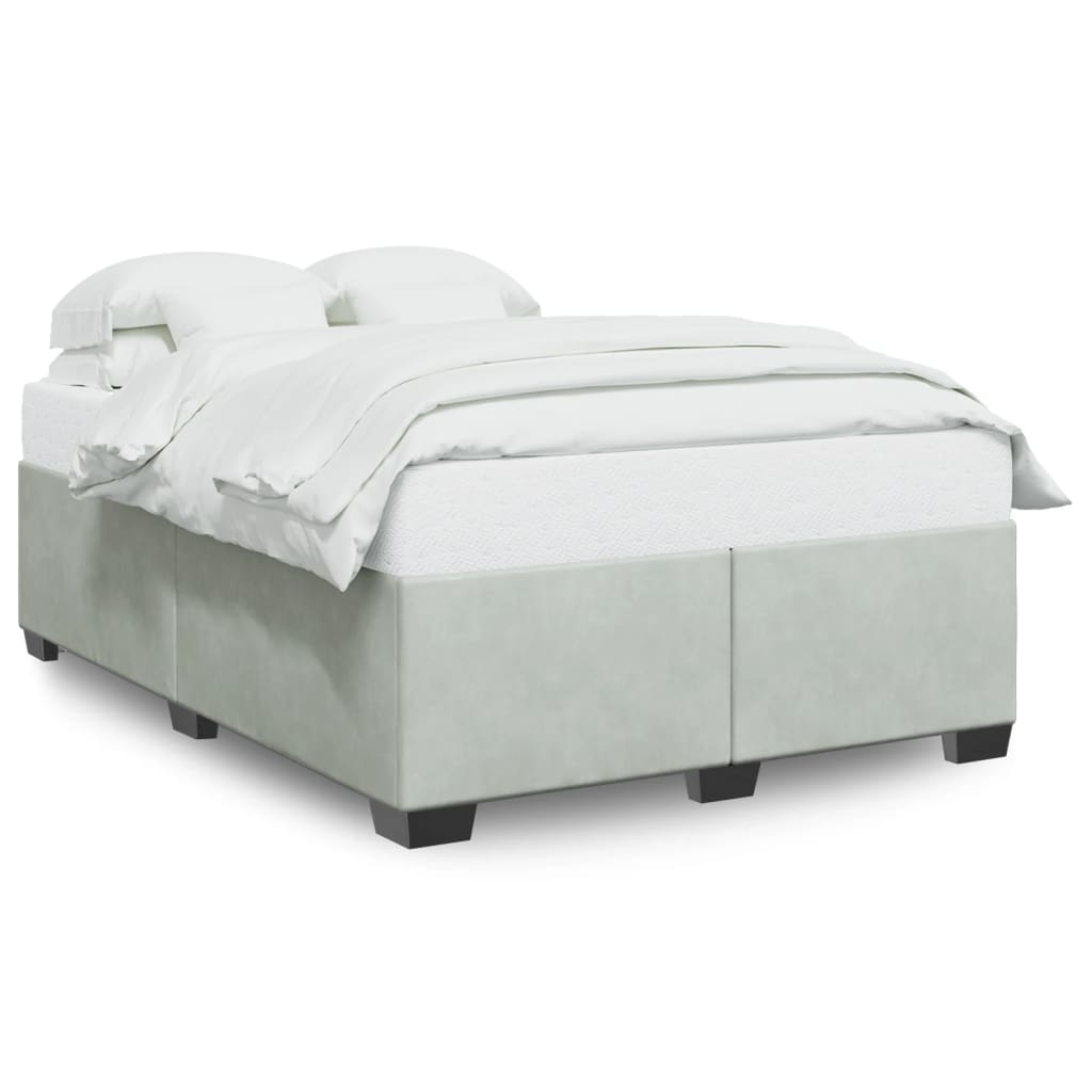 vidaXL Estructura de cama sin colchón terciopelo gris claro 140x190 cm