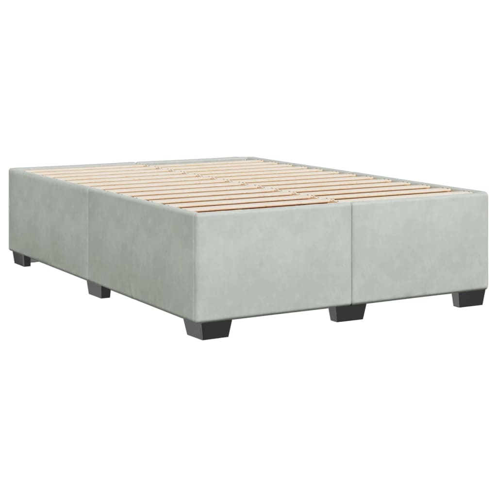 vidaXL Estructura de cama sin colchón terciopelo gris claro 140x190 cm