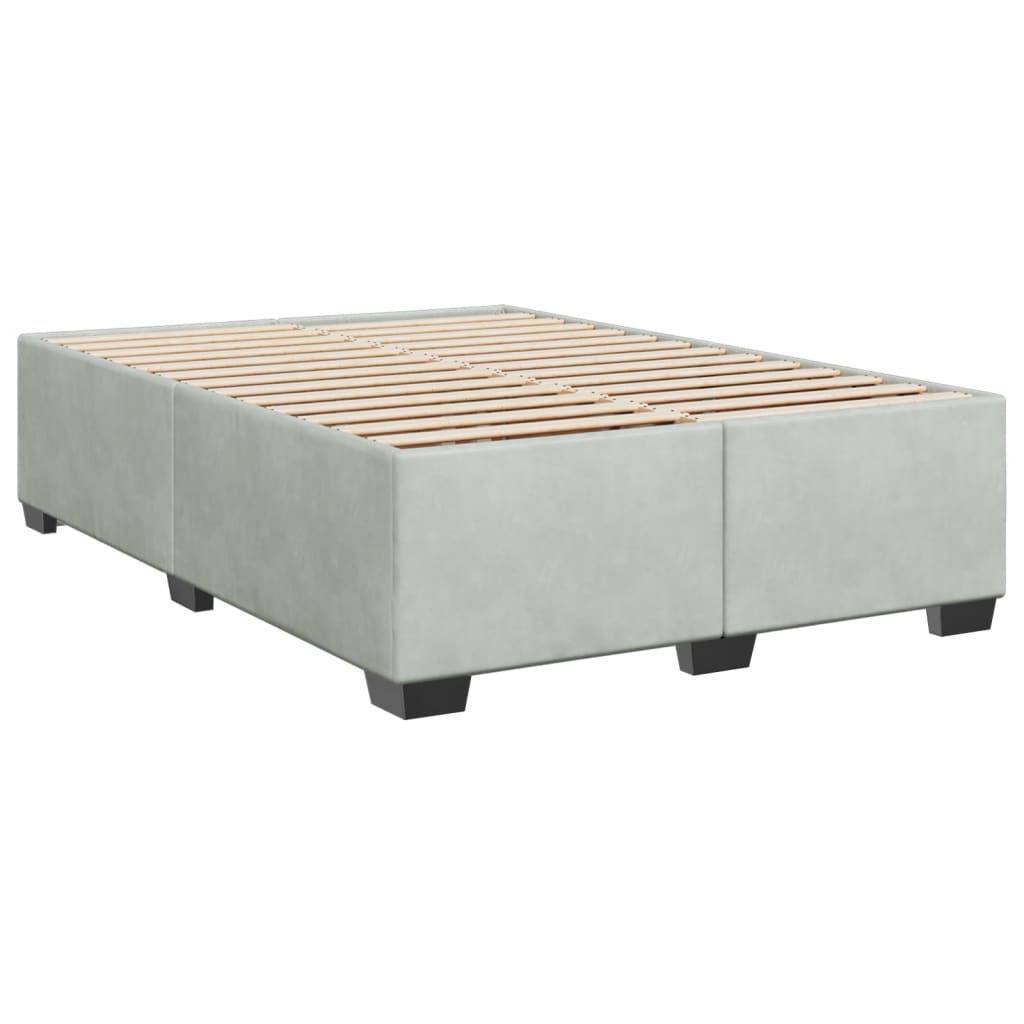 vidaXL Estructura de cama sin colchón terciopelo gris claro 140x190 cm