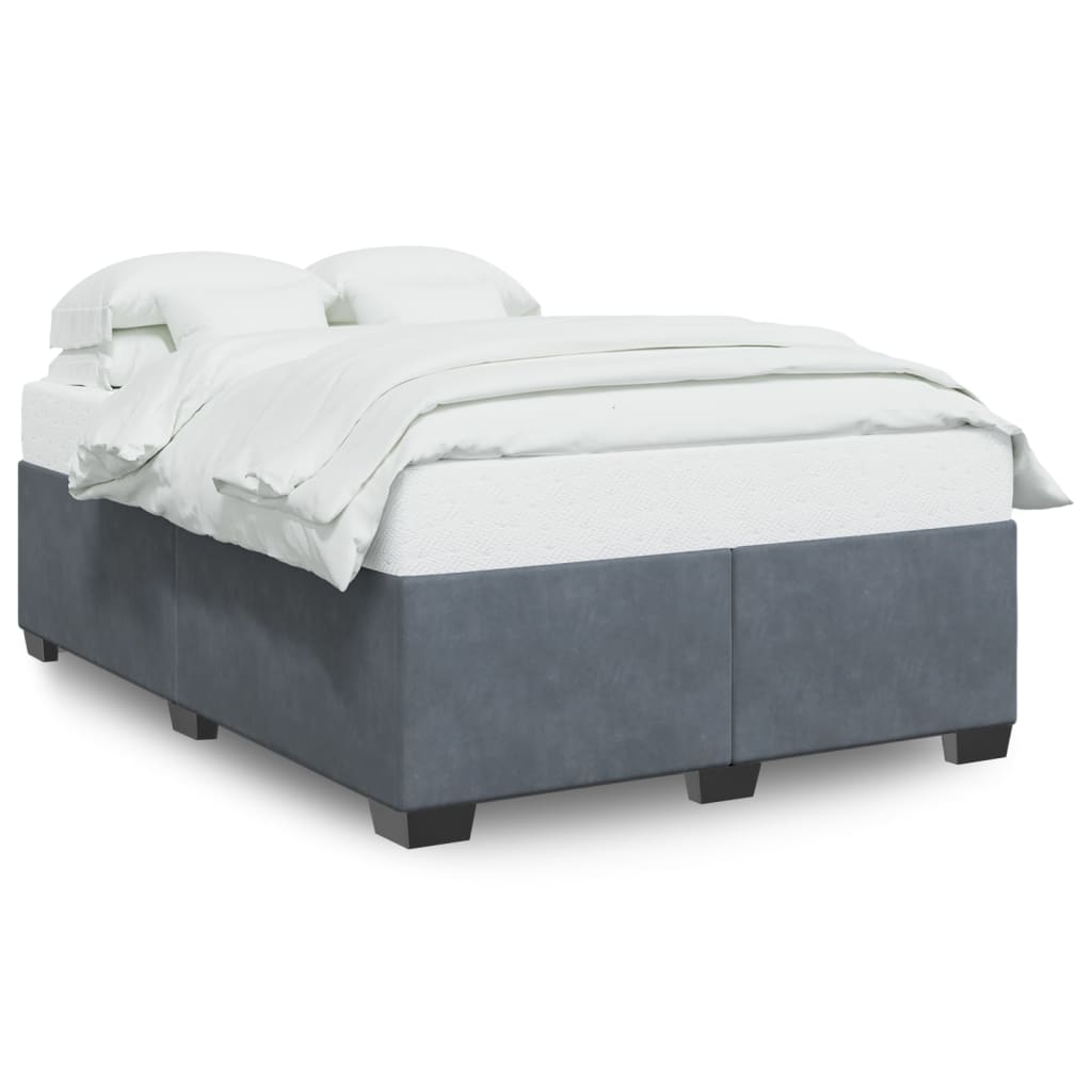 vidaXL Estructura de cama sin colchón terciopelo gris oscuro 140x190cm