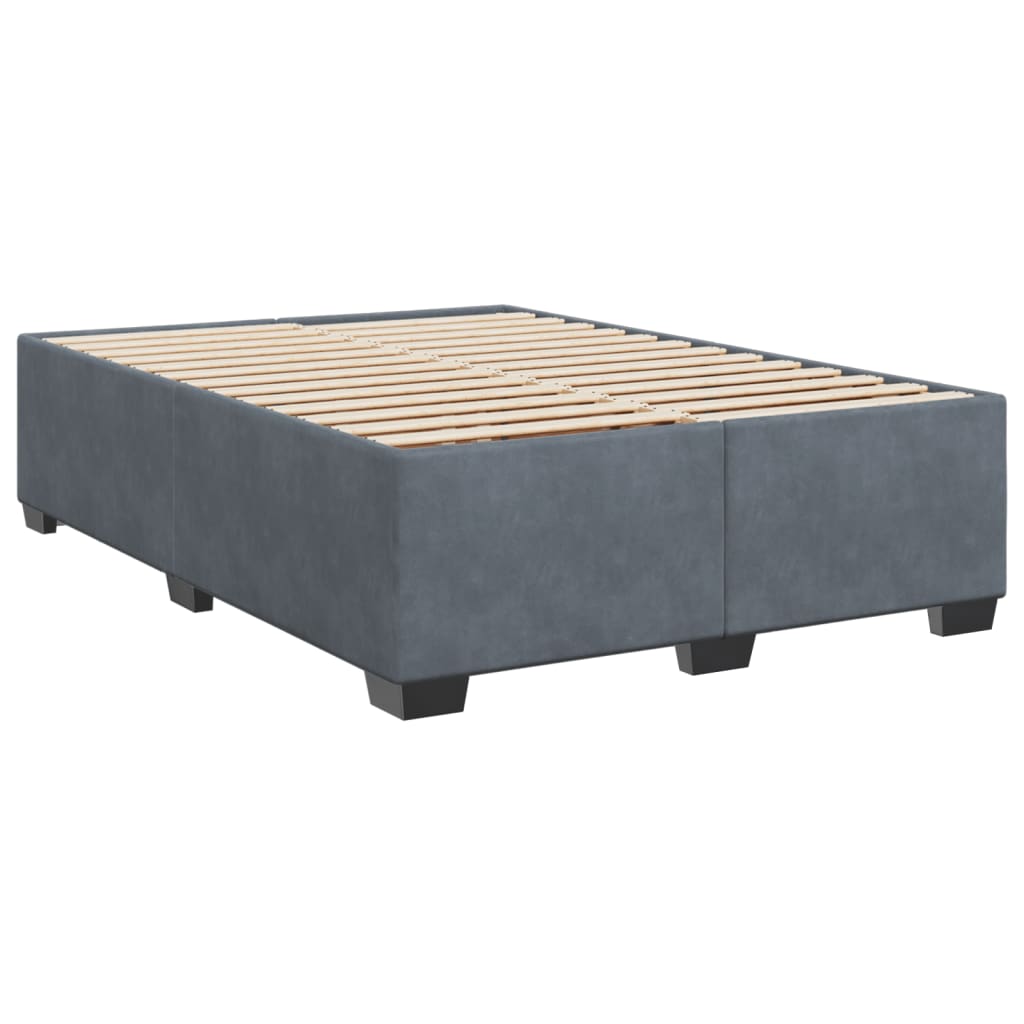 vidaXL Estructura de cama sin colchón terciopelo gris oscuro 140x190cm