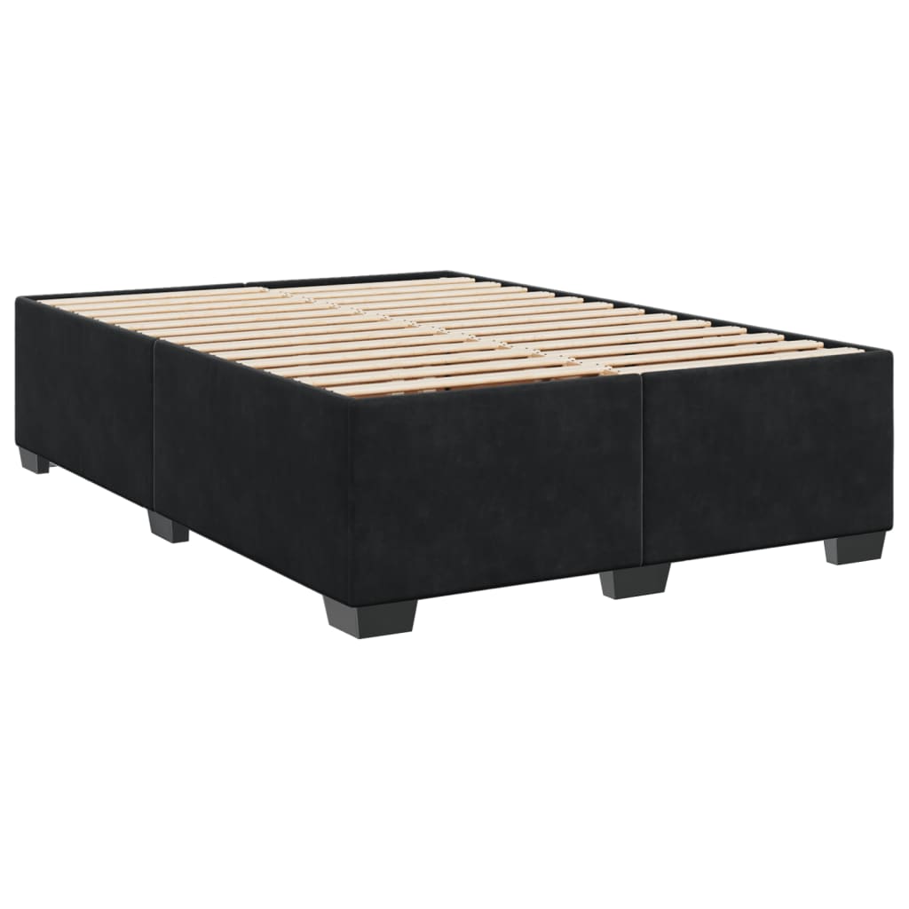 vidaXL Estructura de cama sin colchón terciopelo negro 140x190 cm