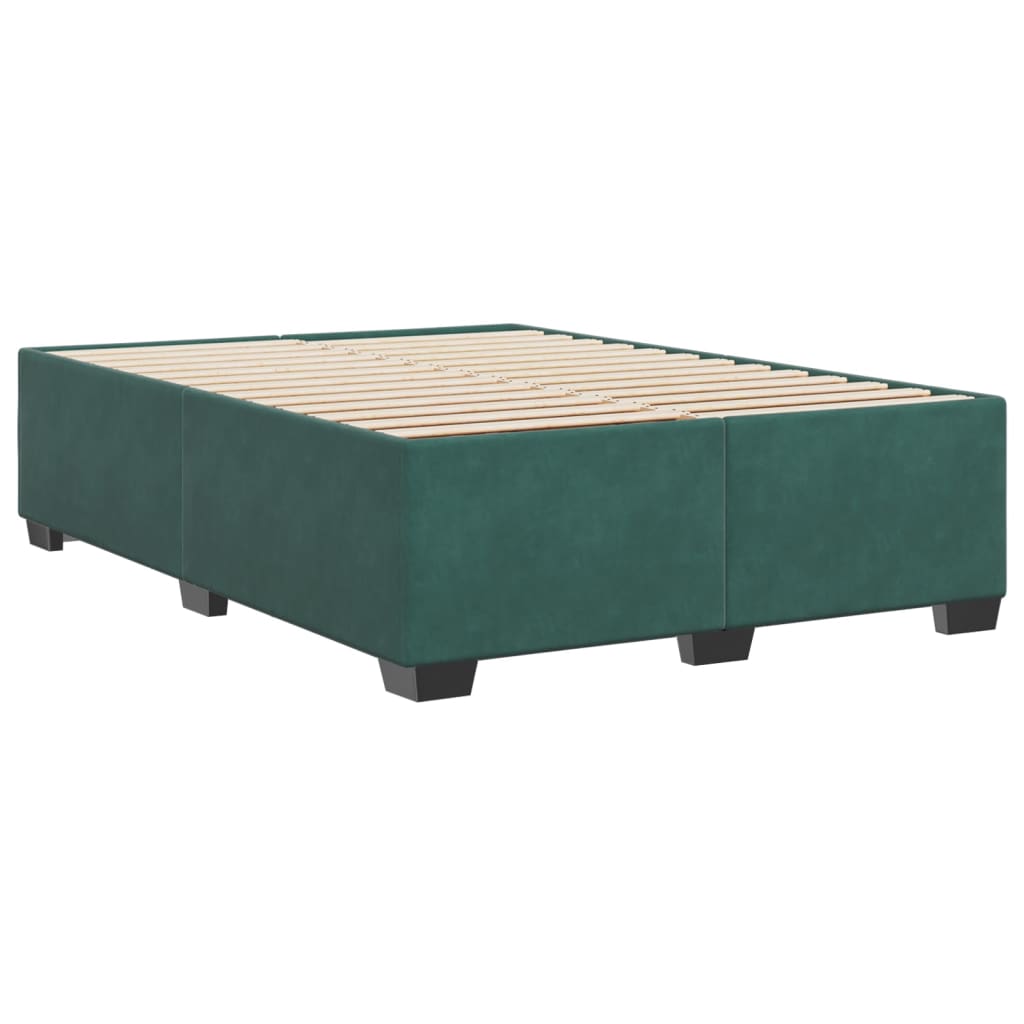 vidaXL Estructura cama sin colchón terciopelo verde oscuro 140x190 cm