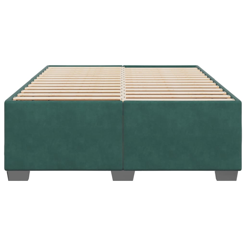 vidaXL Estructura cama sin colchón terciopelo verde oscuro 140x190 cm