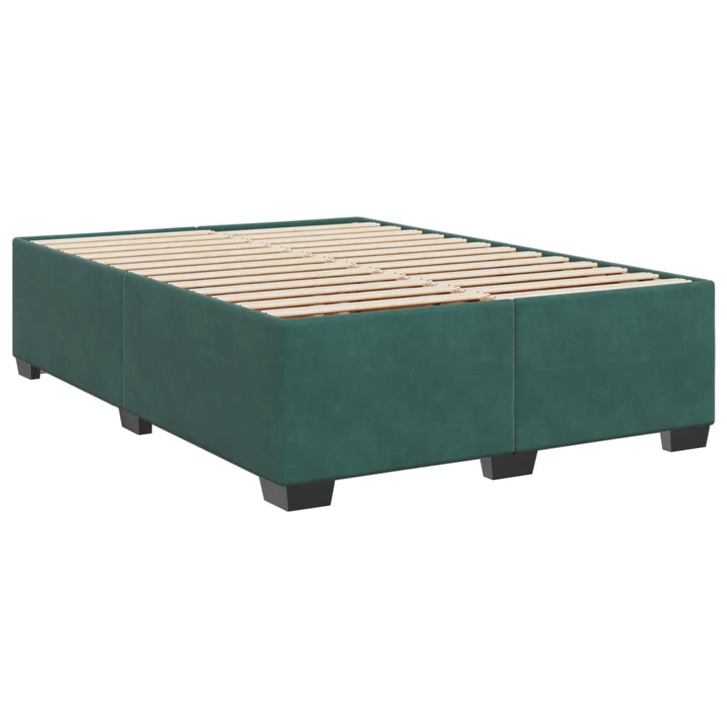 vidaXL Estructura cama sin colchón terciopelo verde oscuro 140x190 cm