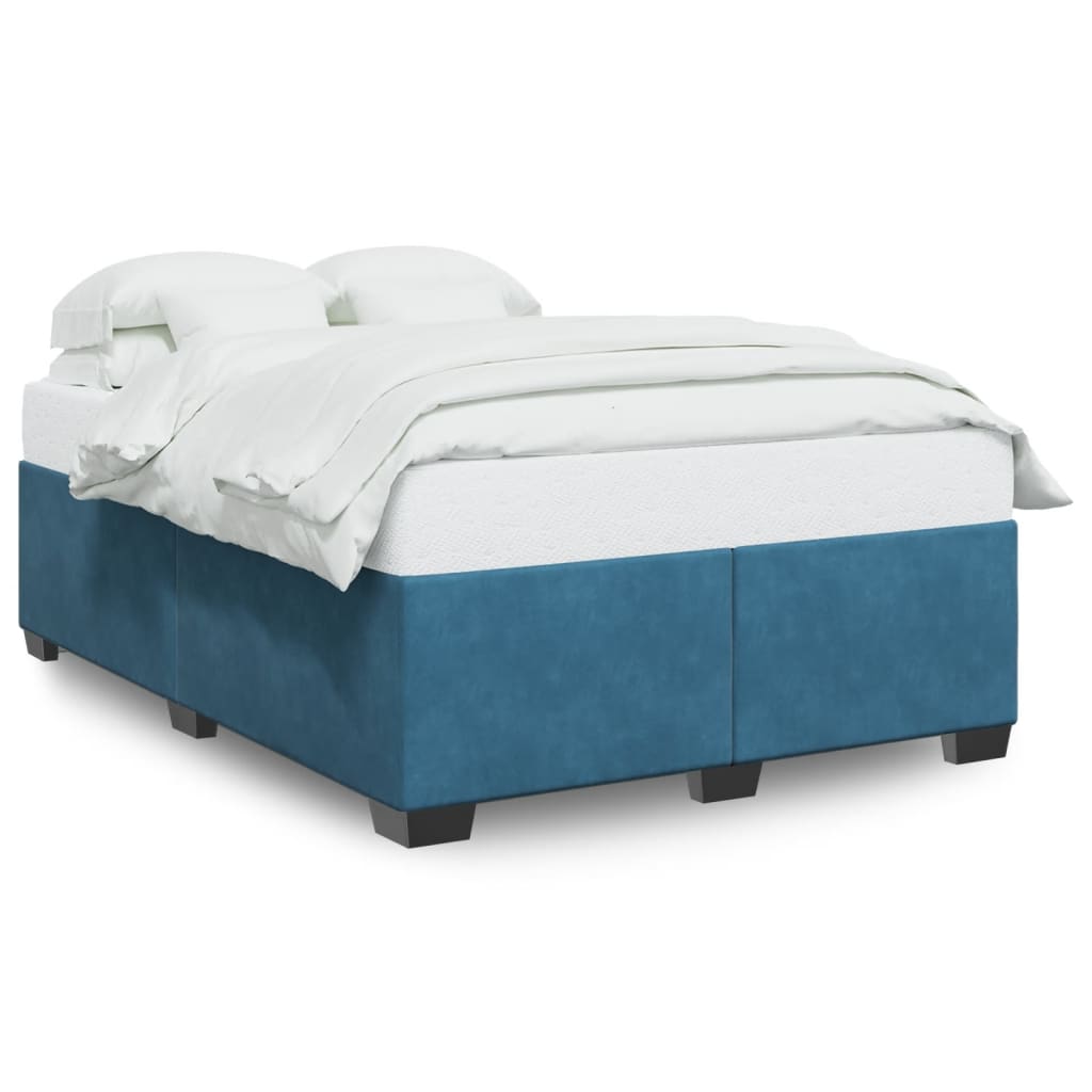 vidaXL Estructura de cama de terciopelo azul 140x190 cm