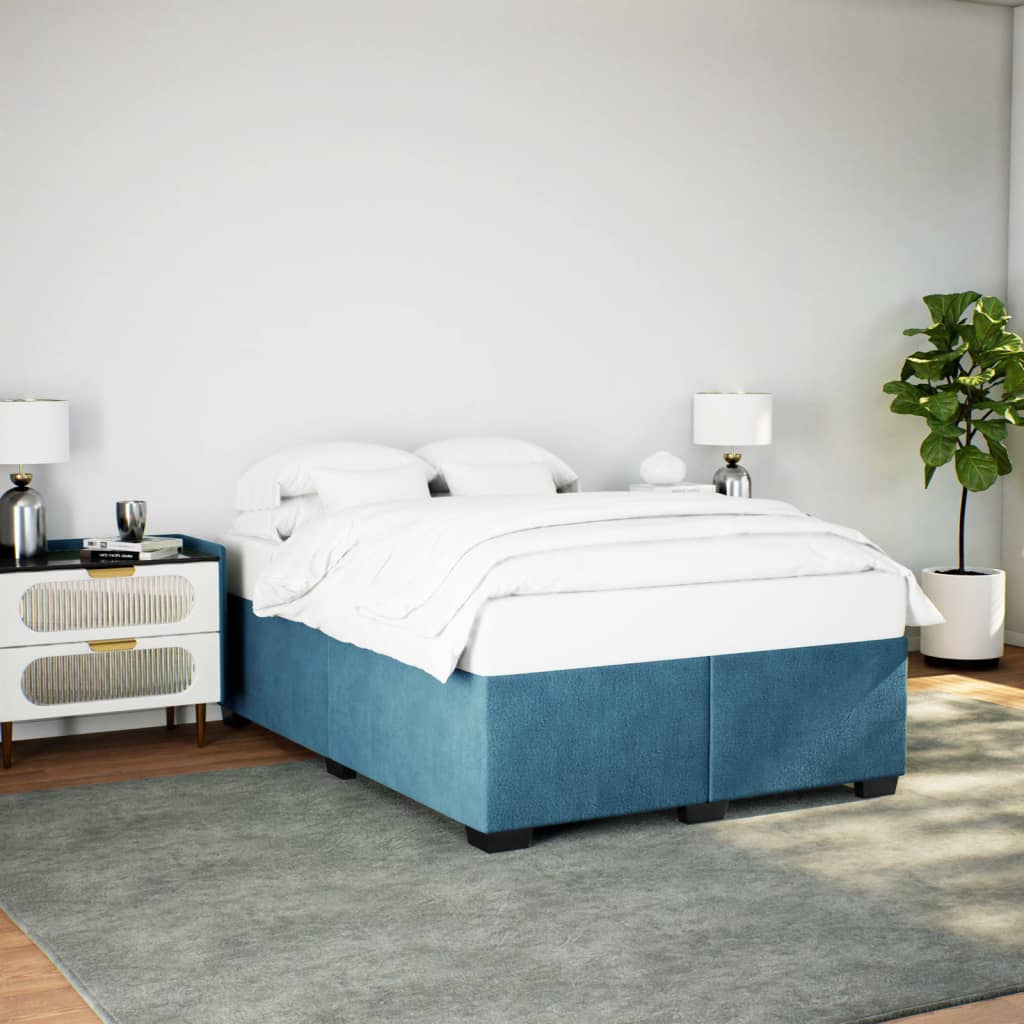 vidaXL Estructura de cama de terciopelo azul 140x190 cm