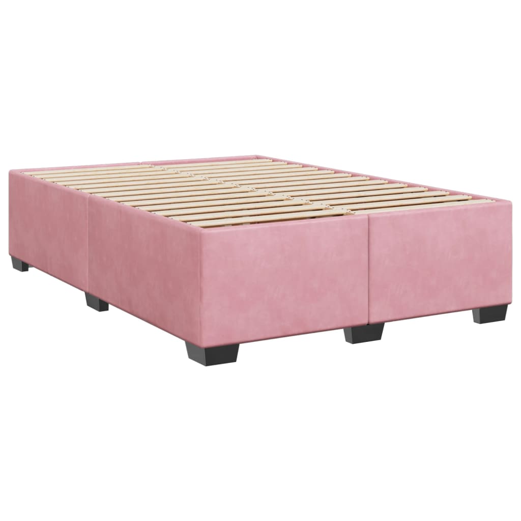 vidaXL Estructura de cama sin colchón terciopelo rosa 140x190 cm