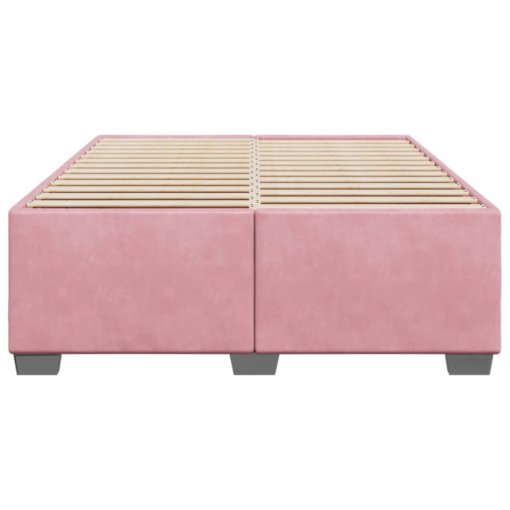 vidaXL Estructura de cama sin colchón terciopelo rosa 140x190 cm