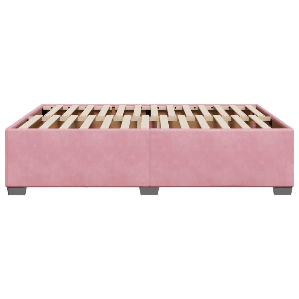 vidaXL Estructura de cama sin colchón terciopelo rosa 140x190 cm