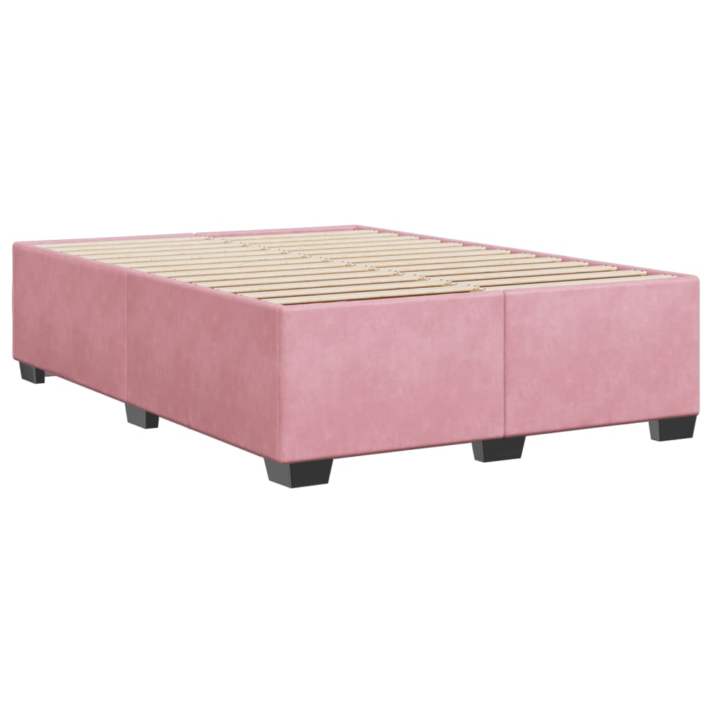 vidaXL Estructura de cama sin colchón terciopelo rosa 140x190 cm