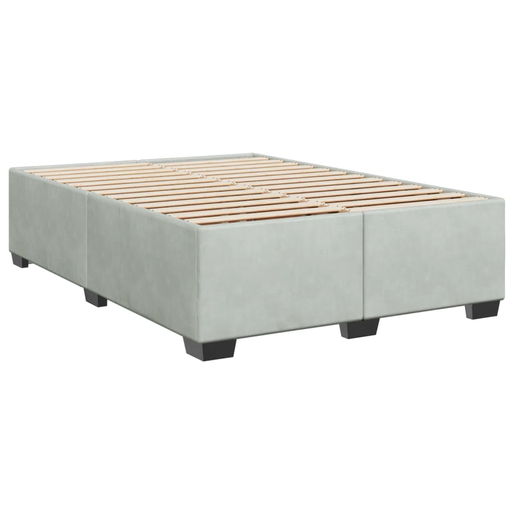 vidaXL Estructura de cama sin colchón terciopelo gris claro 140x200 cm