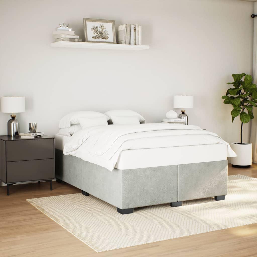 vidaXL Estructura de cama sin colchón terciopelo gris claro 140x200 cm